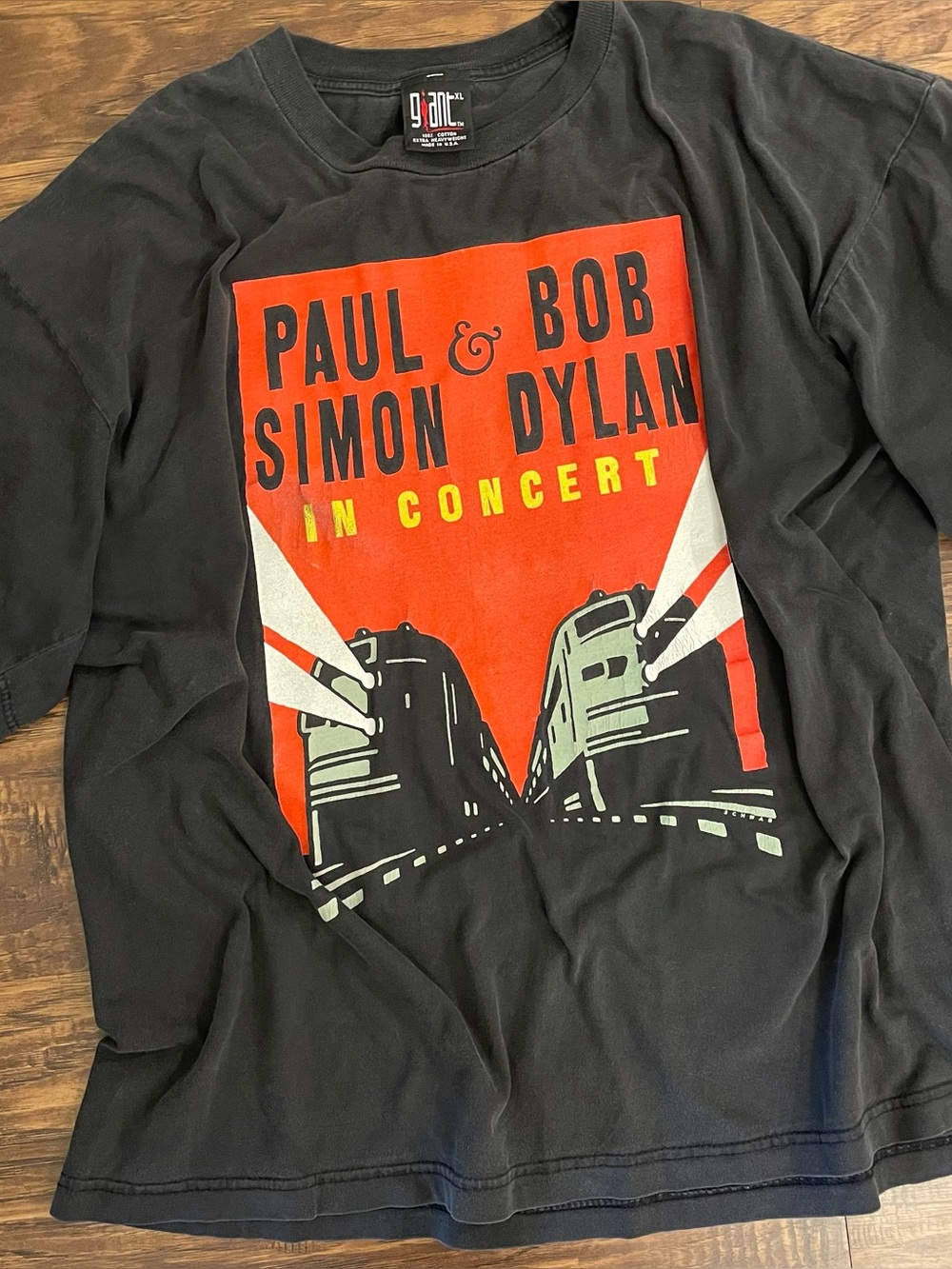 Vintage Paul Simon and Bob Dylan in Concert 1999 Giant Tag T-Shirt XL